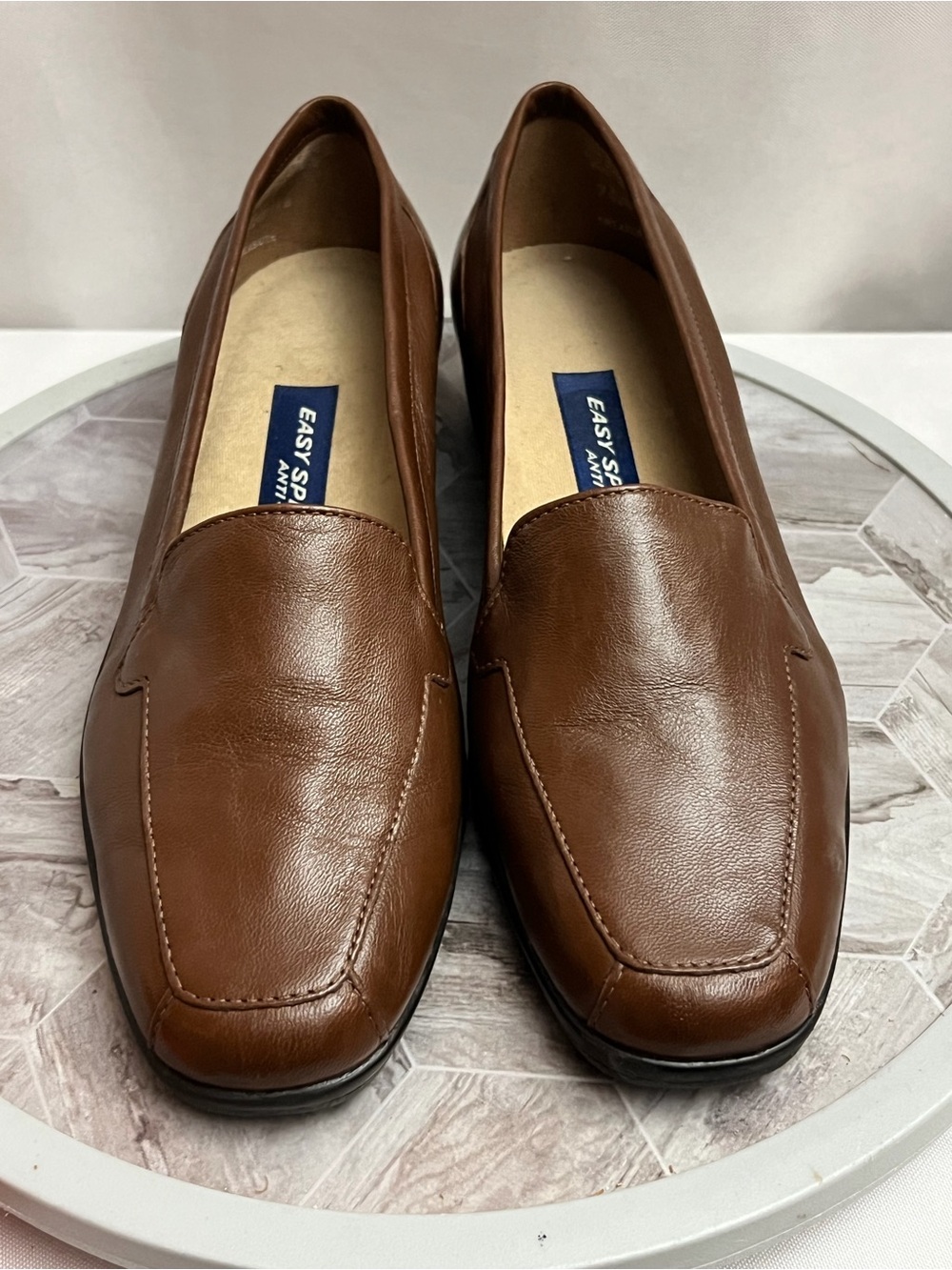Easy Spirit Anti-Gravity Treasure Brown Leather Slip On Loafers Women’s 7.5 B